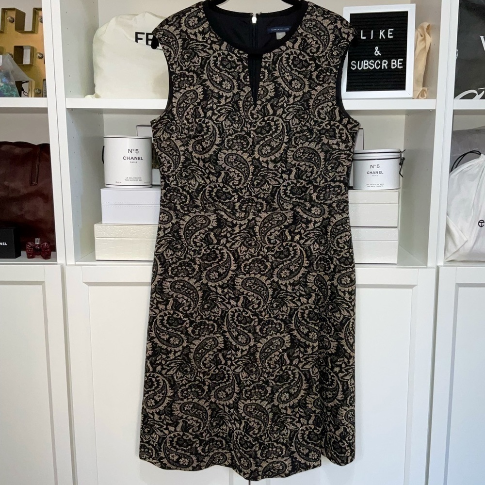 Tommy Hilfiger Metallic Paisley Party Event Dress